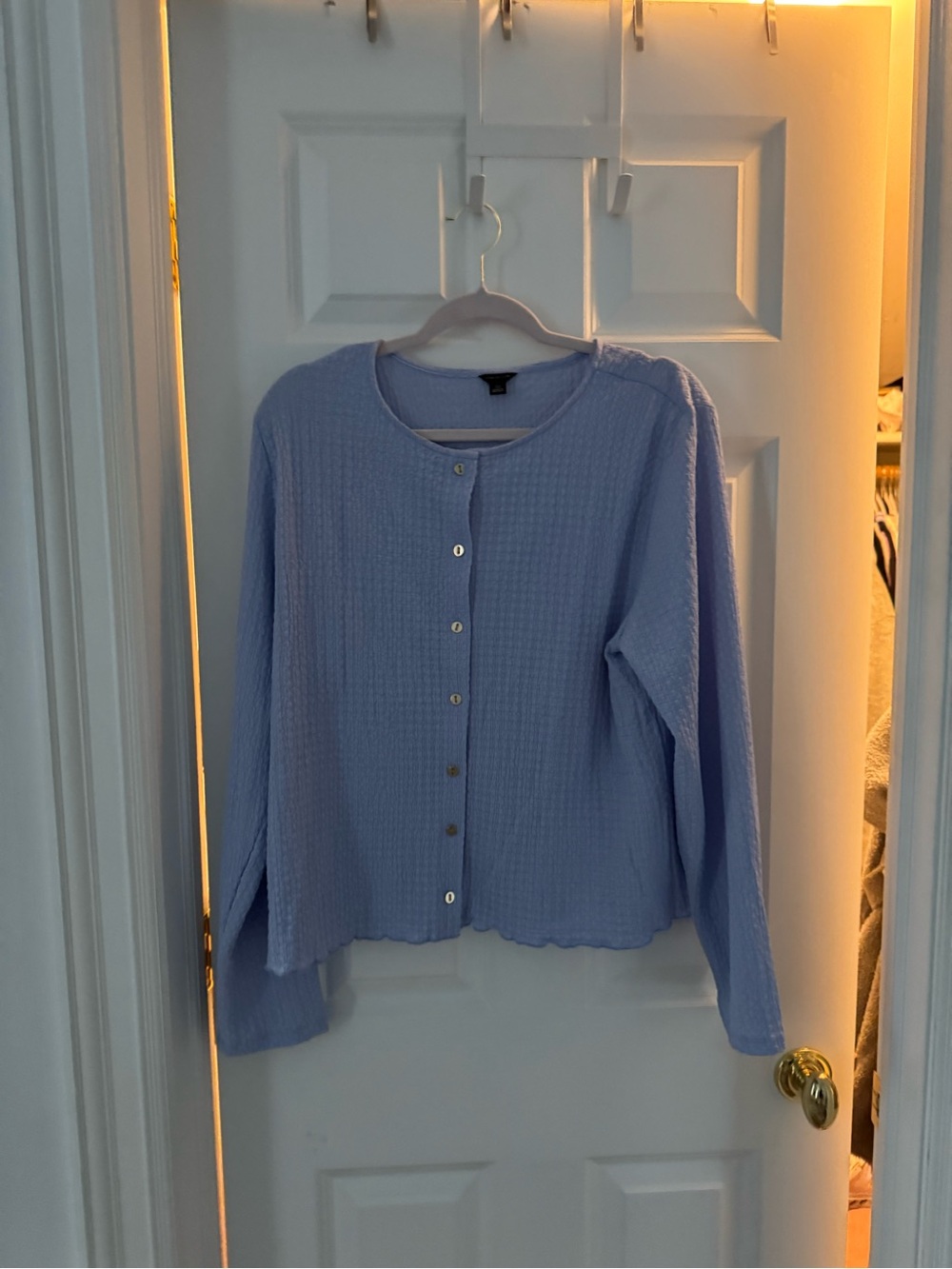 Ann Taylor Pale Blue Button-Front Women's Cardigan